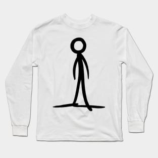 Stick figure man in black ink Long Sleeve T-Shirt